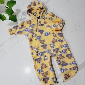 Vintage Patagonia hooded fleece Baby Bunting jumpsuit